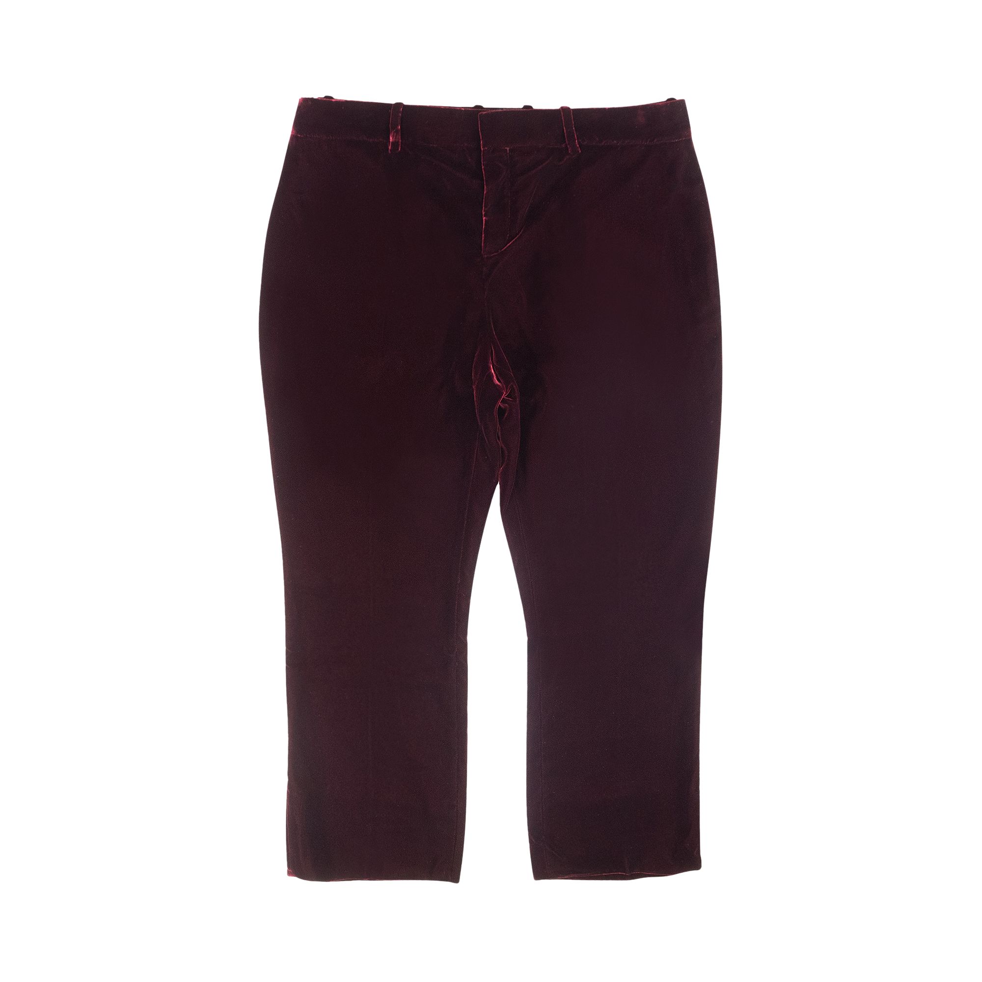 Pre-owned Saint Laurent Cropped Velvet Trouser 'burgundy' | Red | Women's Size 38