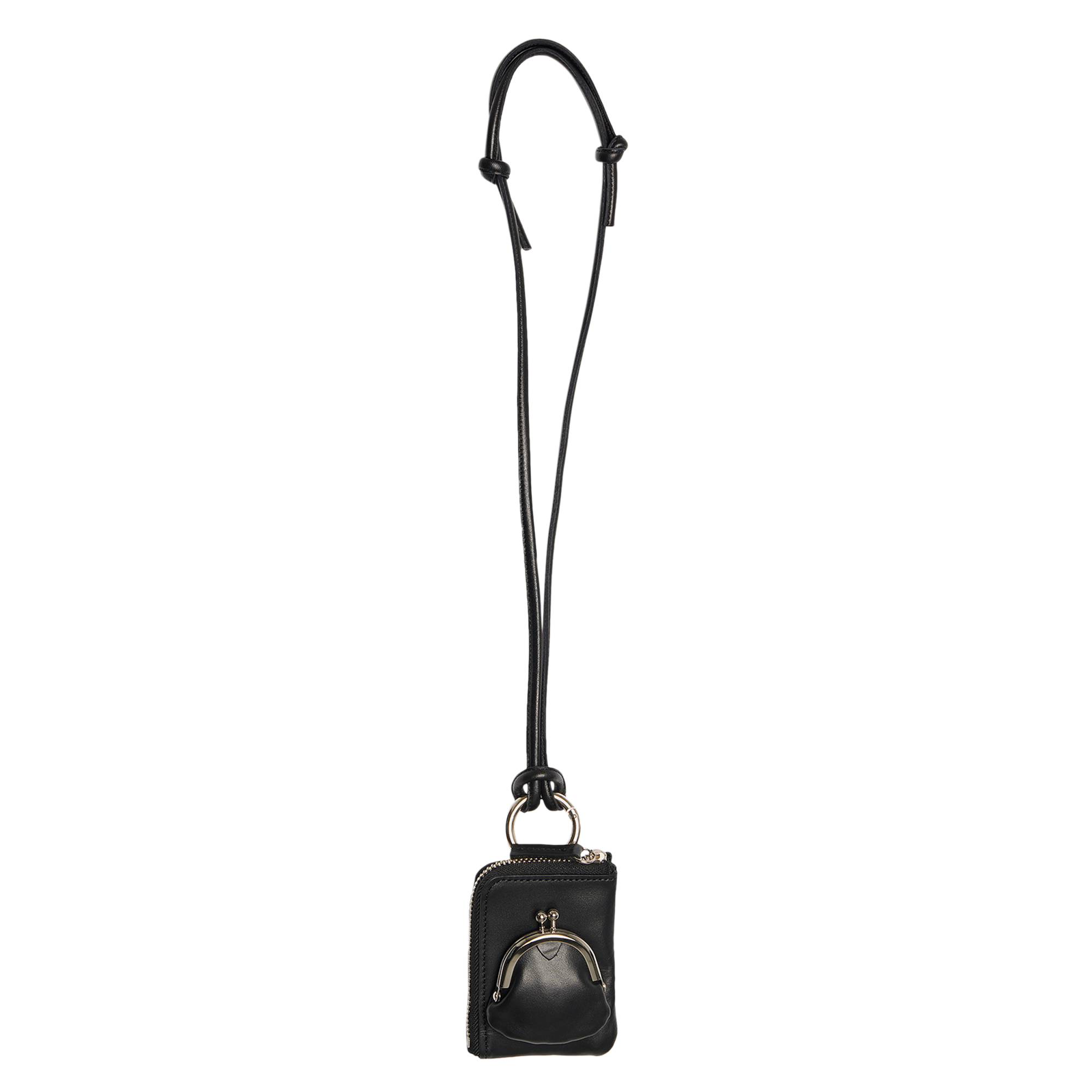 Pre-owned Y's Clasp Mini Wallet Necklace 'black'