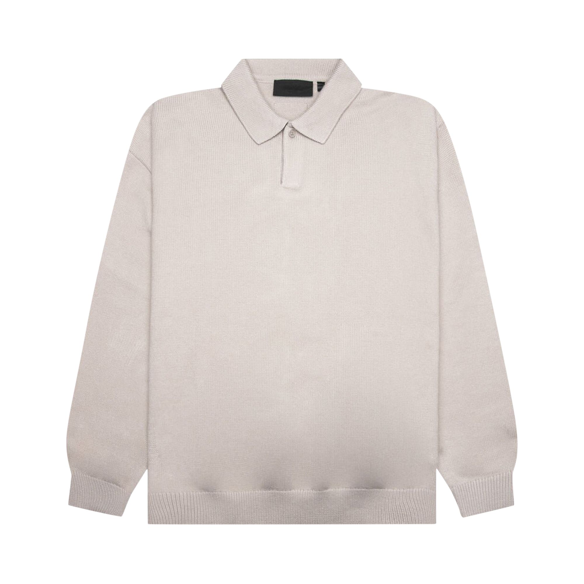 Fear of God Essentials Knit Polo 'Silver Cloud' | Grey | Men's Size XS