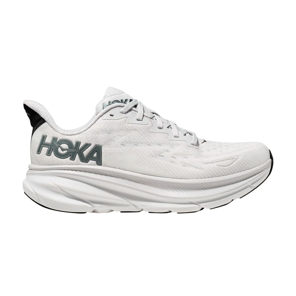 HOKA Clifton 9 'Nimbus Cloud Steel Wool' | White | Men's Size 12.5