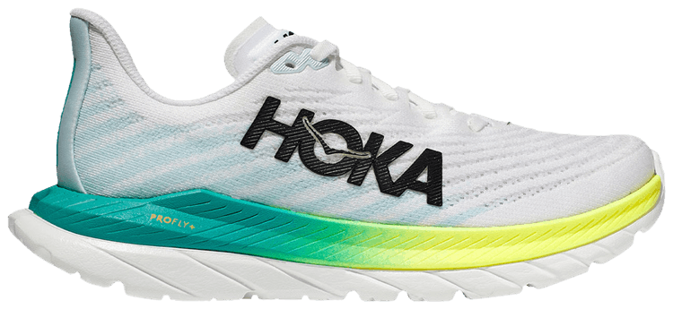 HOKA Mach 5 2E Wide White Blue Glass