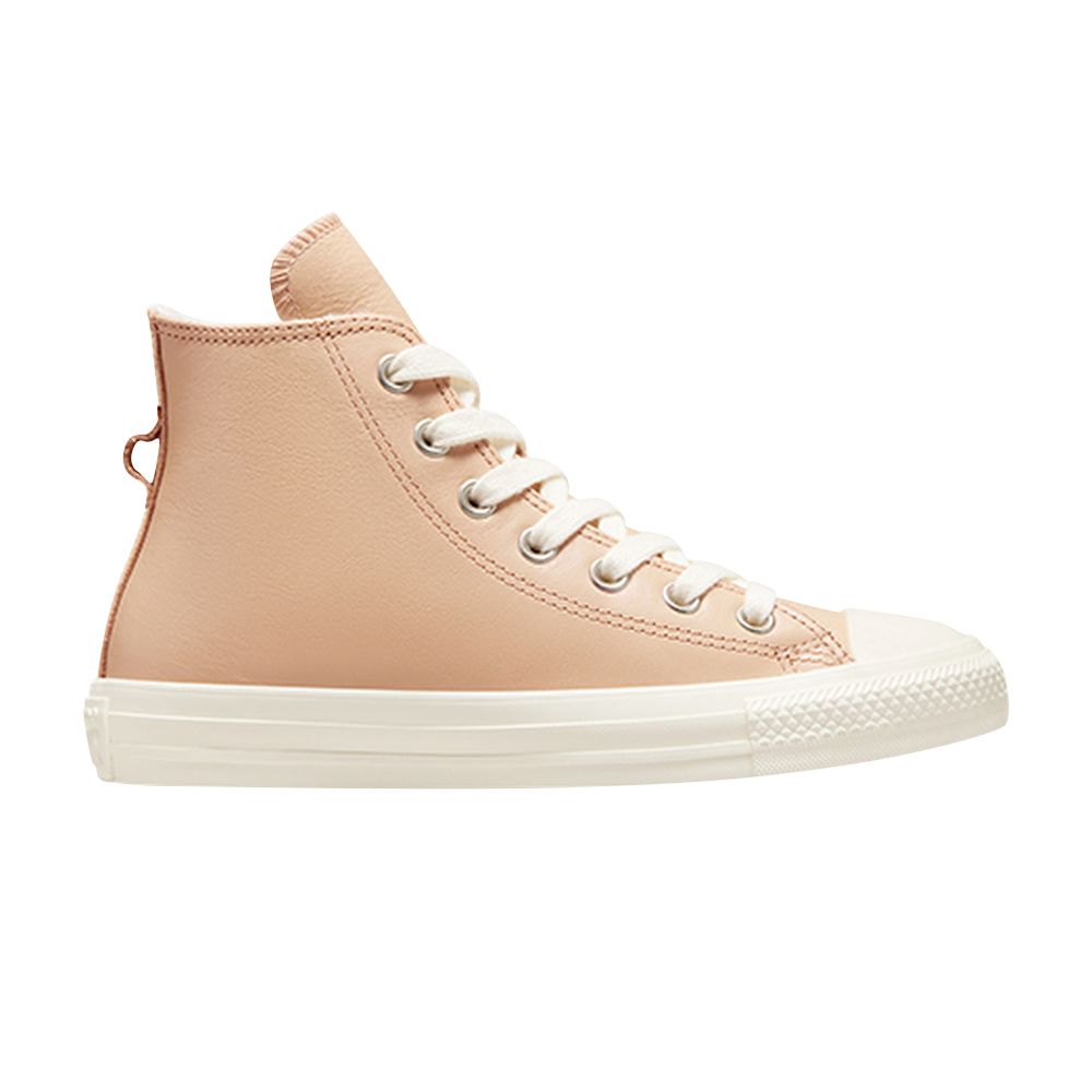Converse Wmns Chuck Taylor All Star Leather High 'Faux Fur Lining - Epic Dune Egret' | Pink | Women's Size 6.5