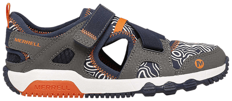 Merrell Hydro Free Roam Sandal Big Kid Chroma Monarch   Grey Navy