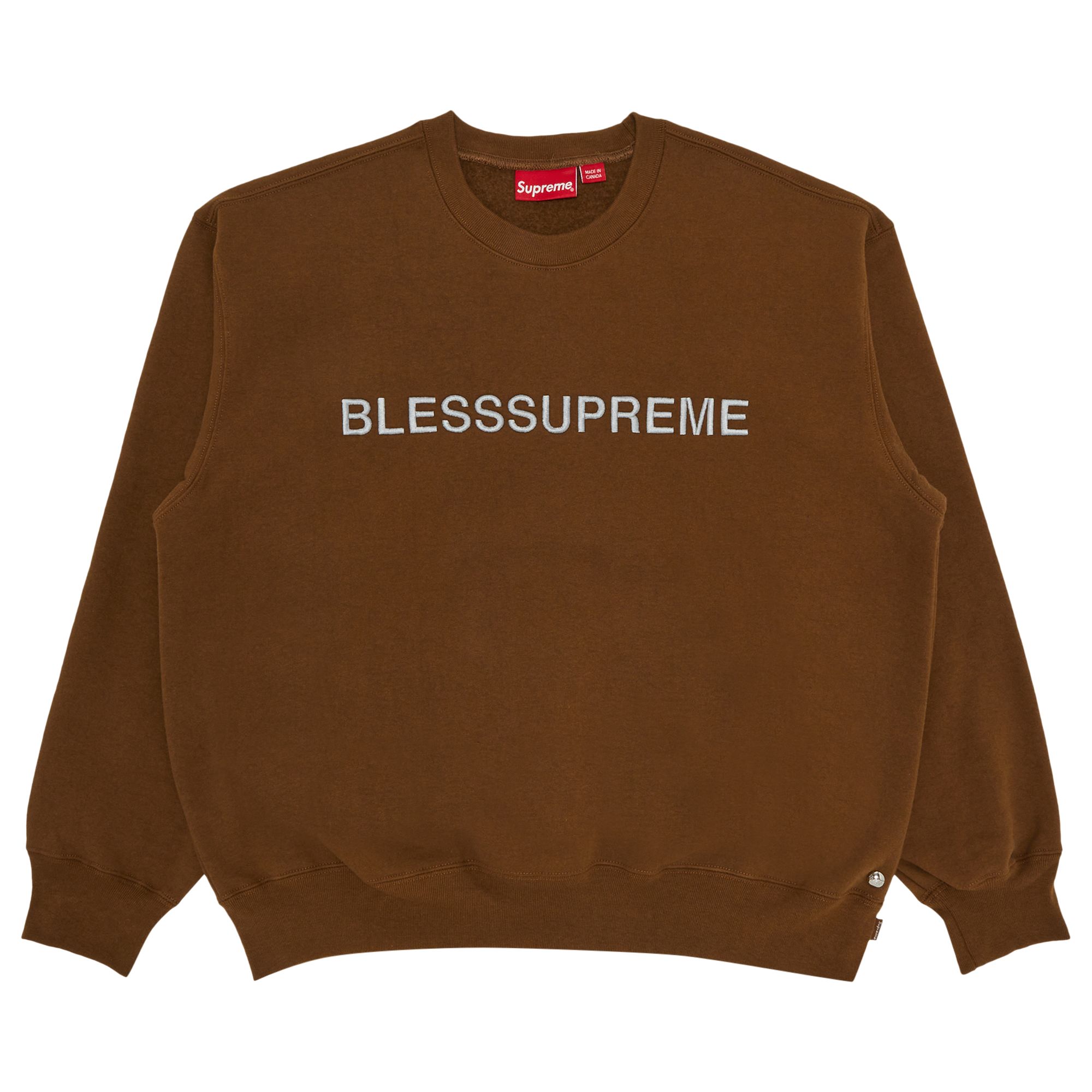 Supreme x Bless Crewneck 'Olive Brown' | Men's Size XL