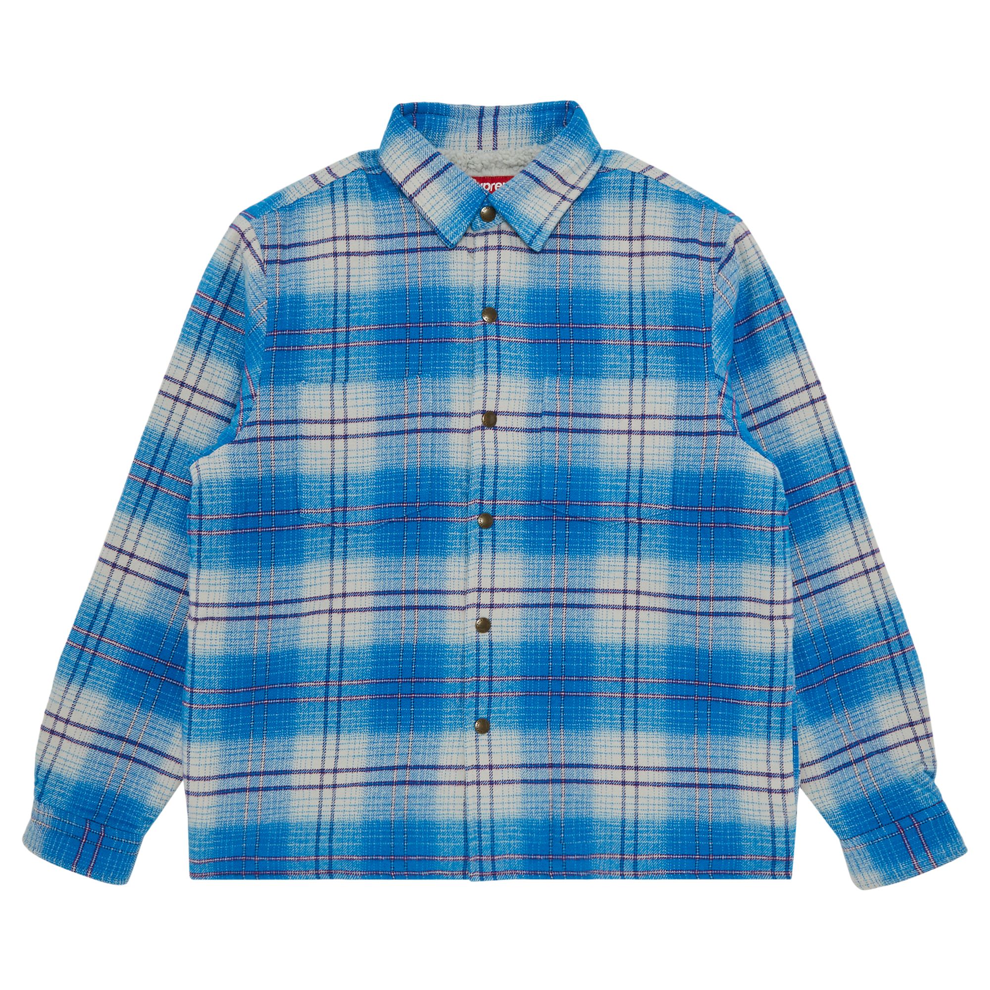 Supreme Lined Flannel Snap Shirt 'Blue' | Men's Size S