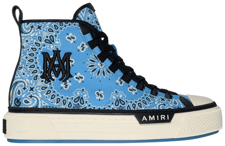 国内発送/送料関税込【AMIRI】 Bandana Skate Shoe Amiri Bandana Denim Skeleton Top Low Sneaker in Black | FWRD
