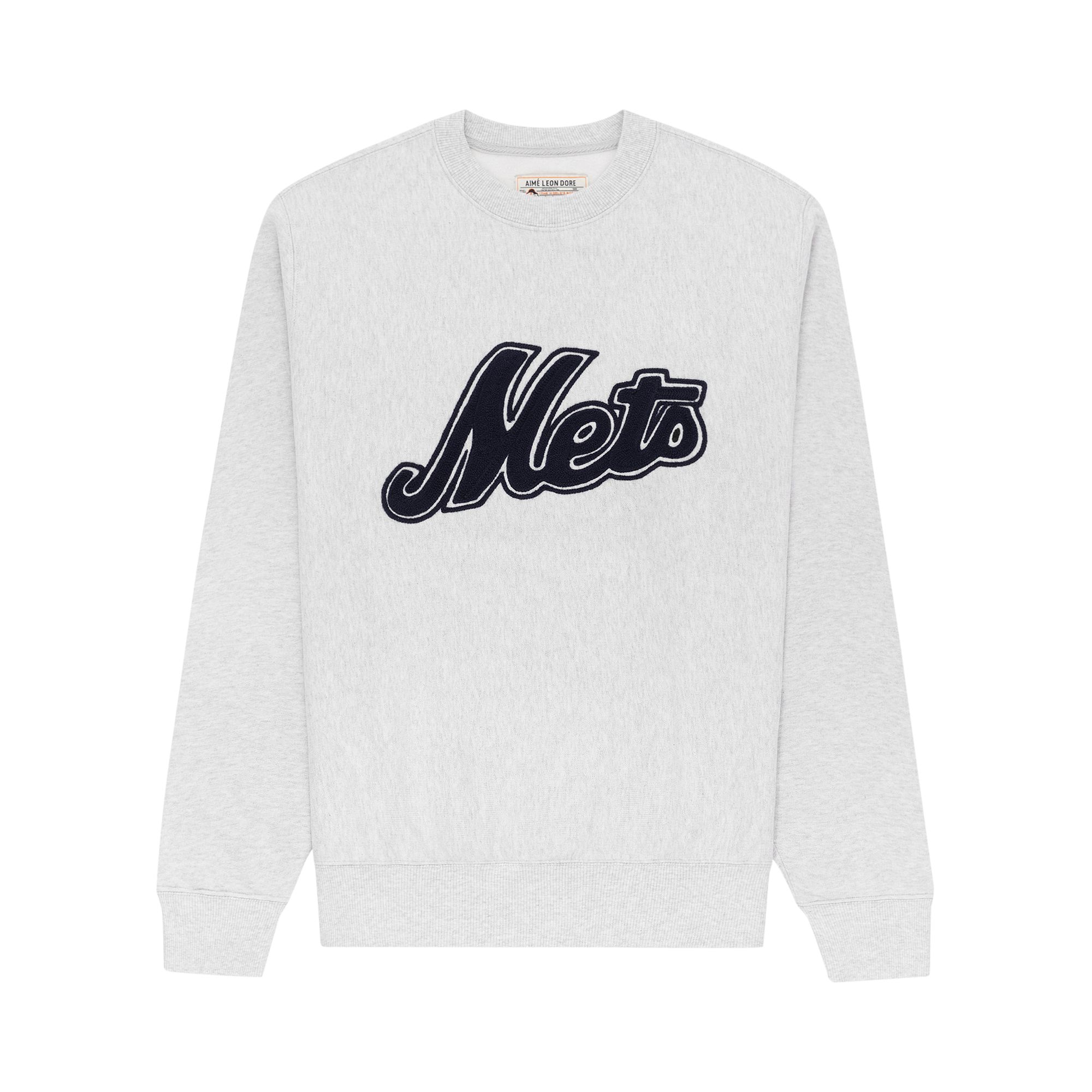 Pre-owned Aimé Leon Dore X New York Mets Chainstitch Crewneck Sweatshirt 'silver Mix' | Men's Size Xl