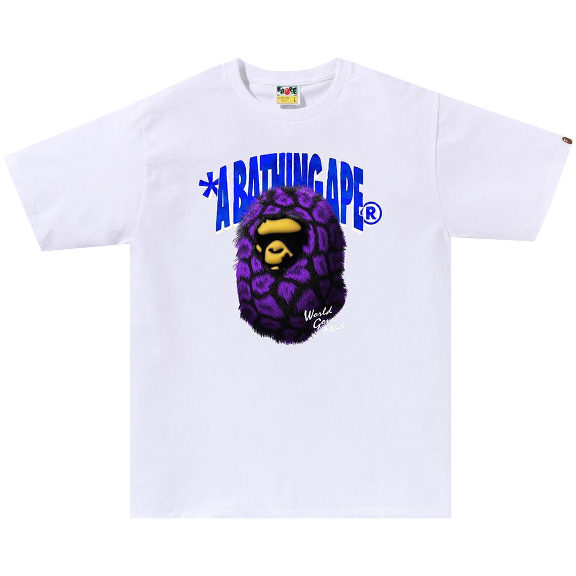 BAPE Fur Ape Head Tee 'White' | Men's Size L