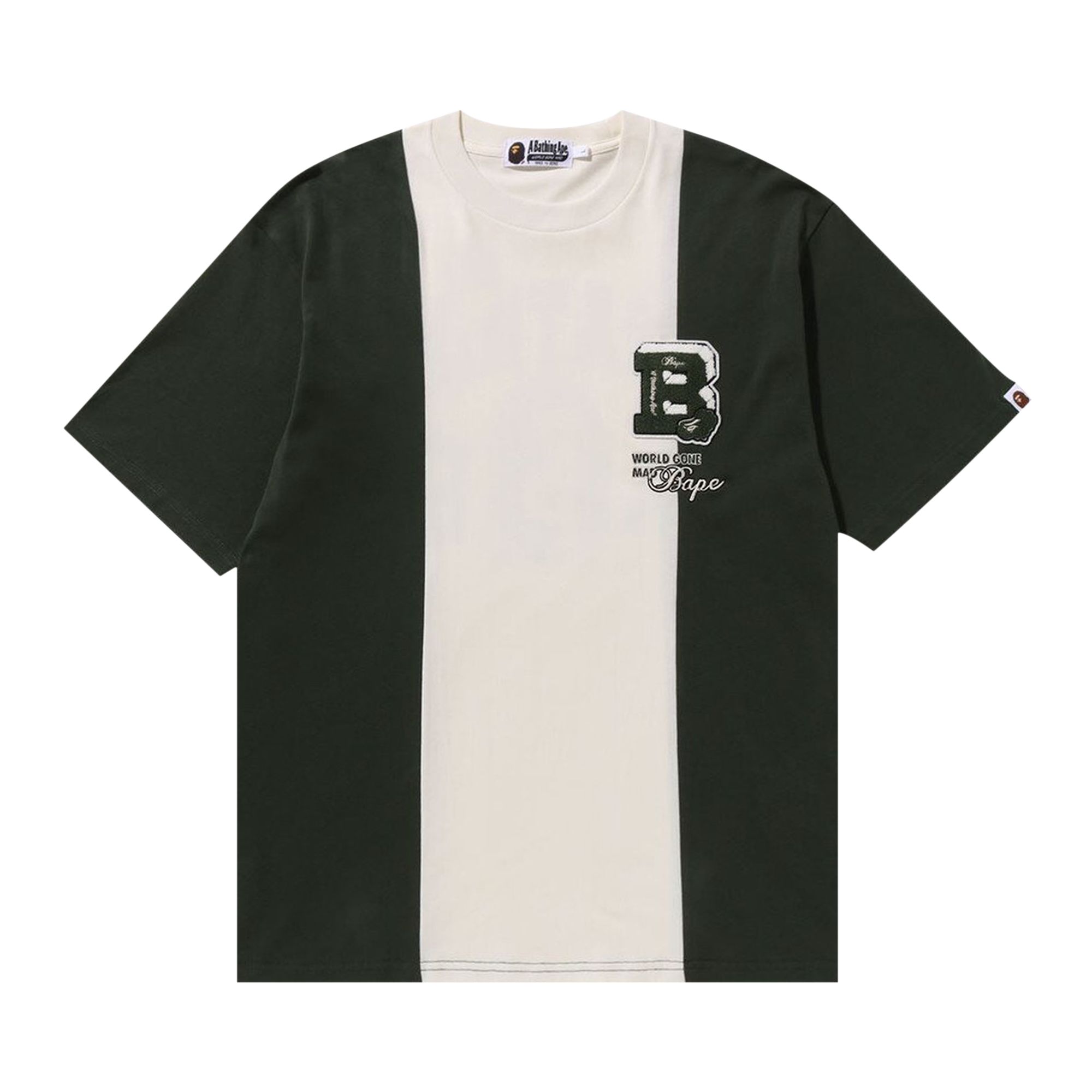 BAPE Badges Color Blocking Tee 'Ivory' | Cream | Men's Size XL