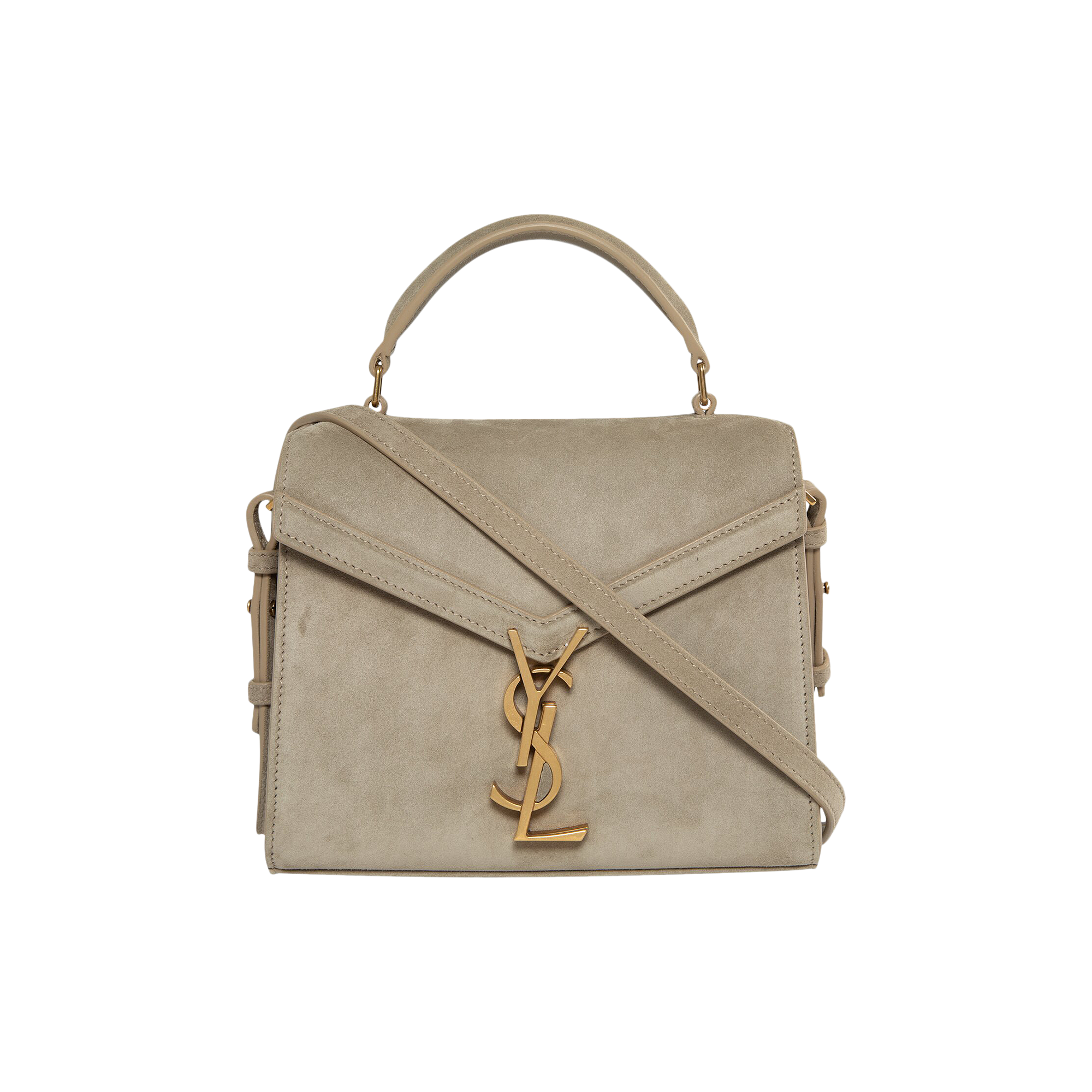 Pre-owned Saint Laurent Cassandra Mini Top Handle Bag 'matte Gold'