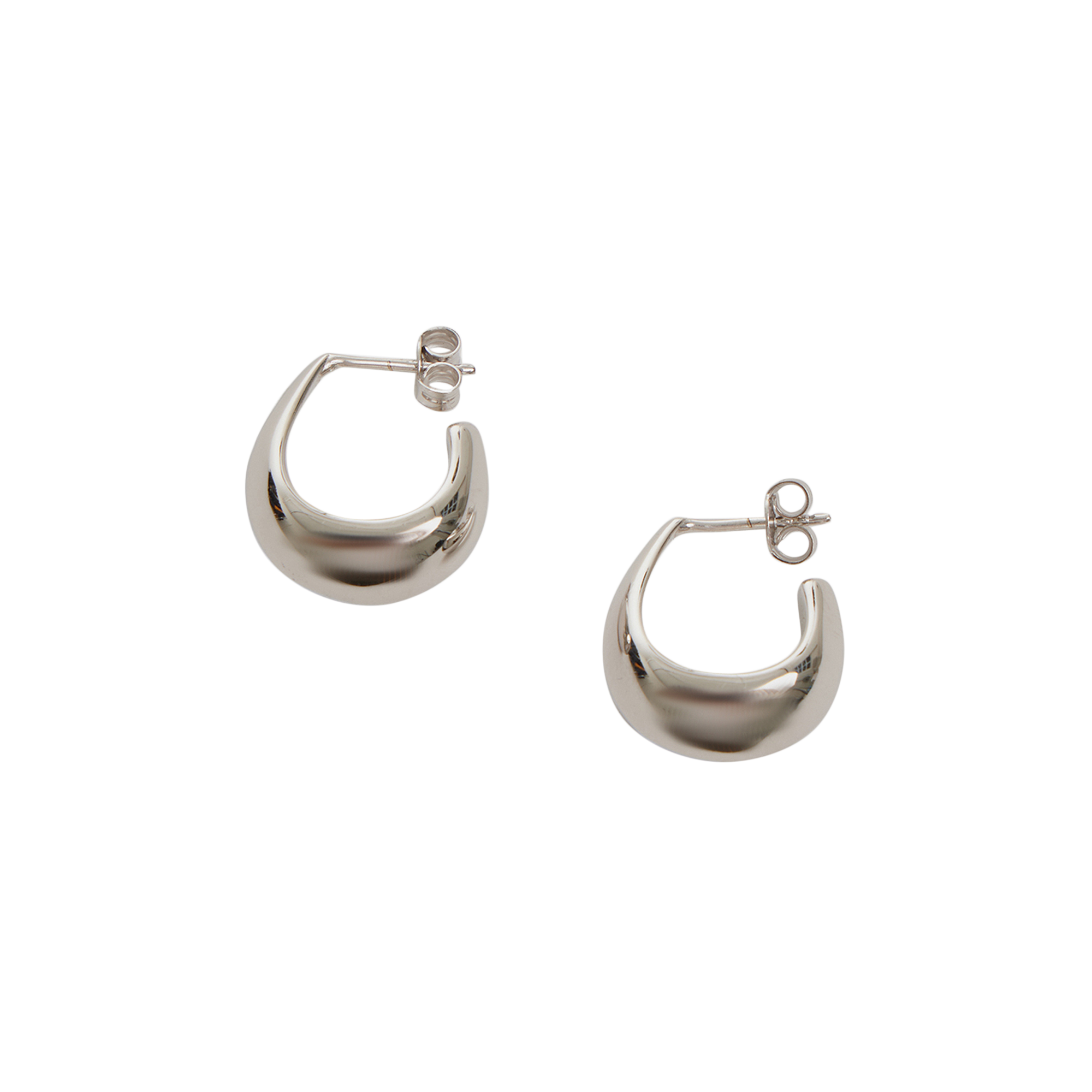 Pre-owned Lemaire Curved Mini Drop Earrings 'silver'