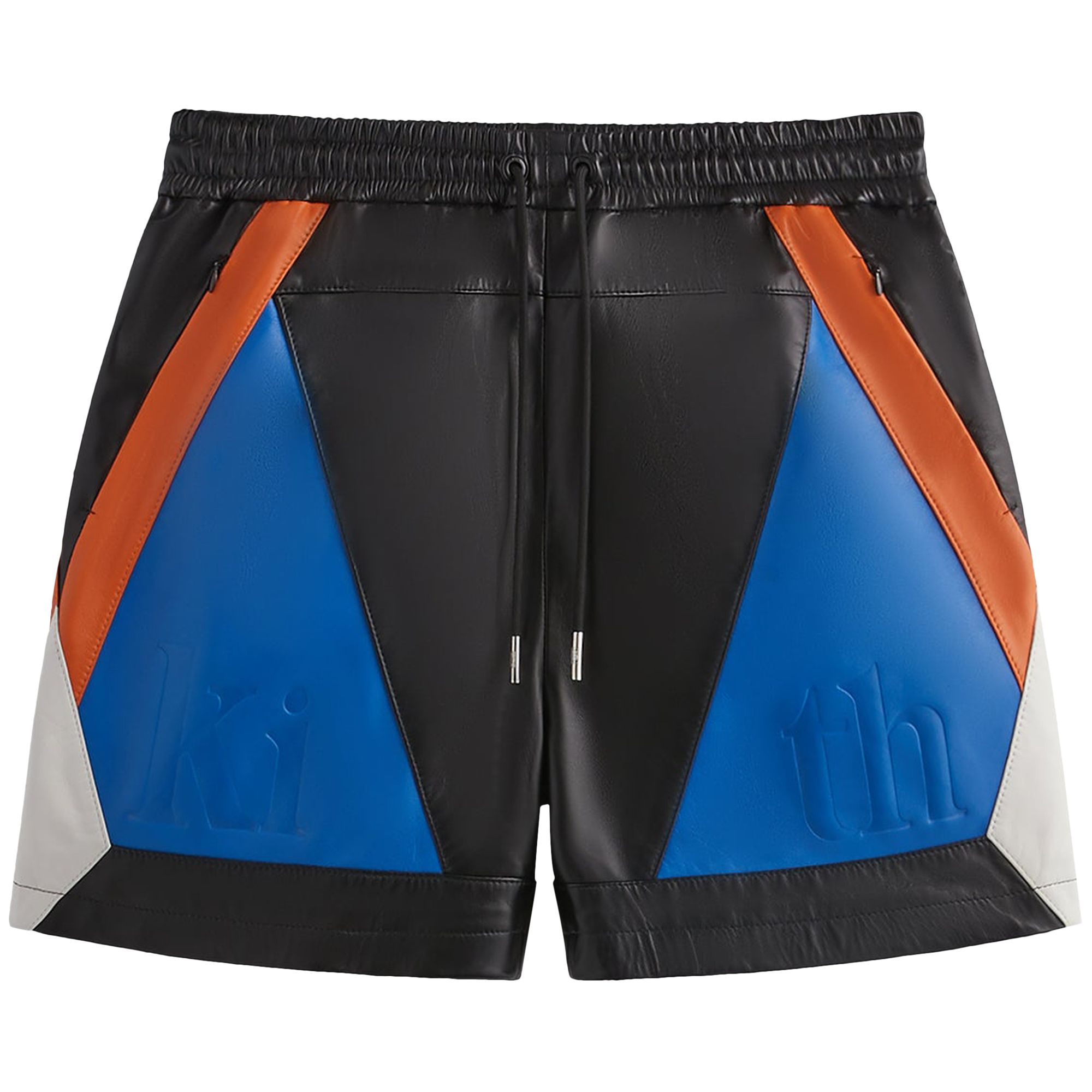 Pre-owned Kith For The New York Knicks Leather Turbo Shorts 'black' | Multi-color | Men's Size Xxl