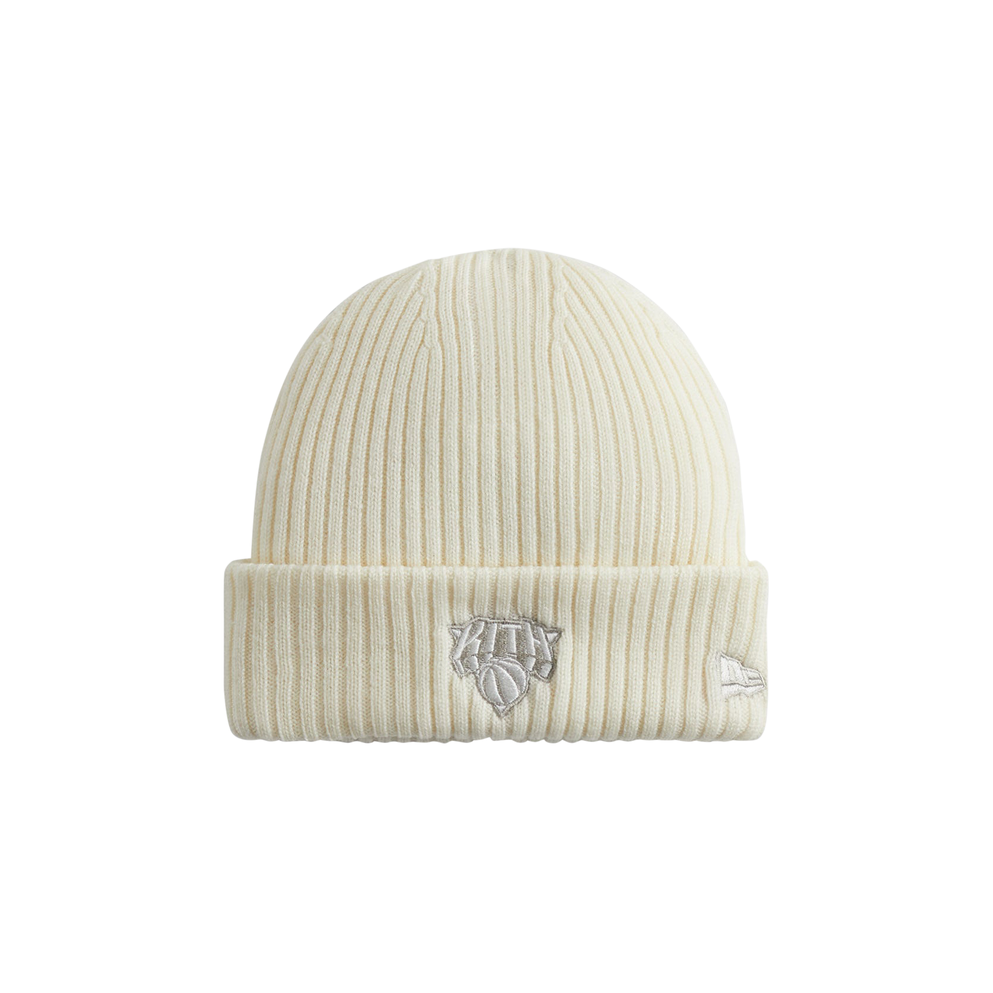 Pre-owned Kith For The New York Knicks Logo Beanie 'silk' In Cream