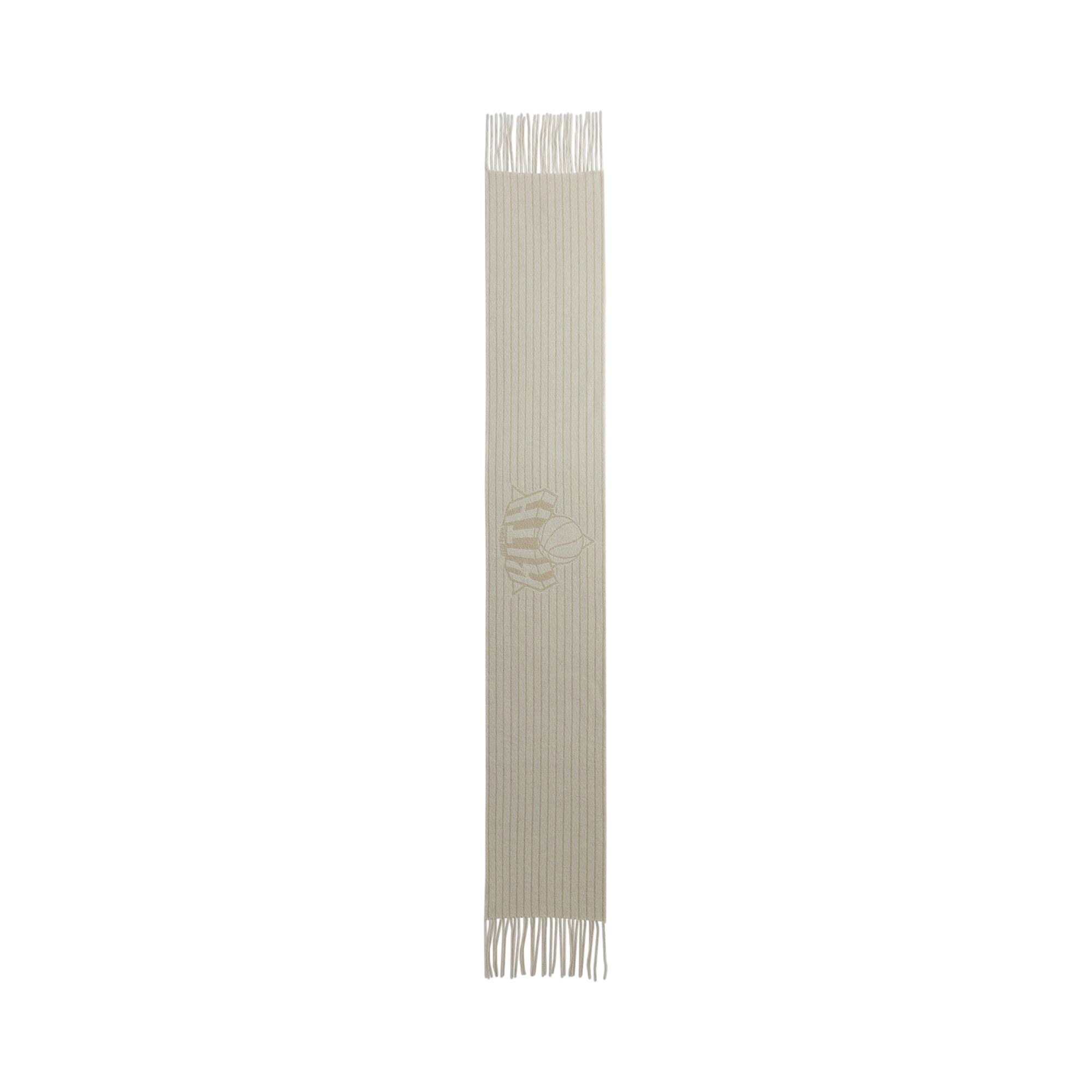 Pre-owned Kith For The New York Knicks Pinstripe Jacquard Scarf 'silk' | Cream | Men's Size Onesize In White