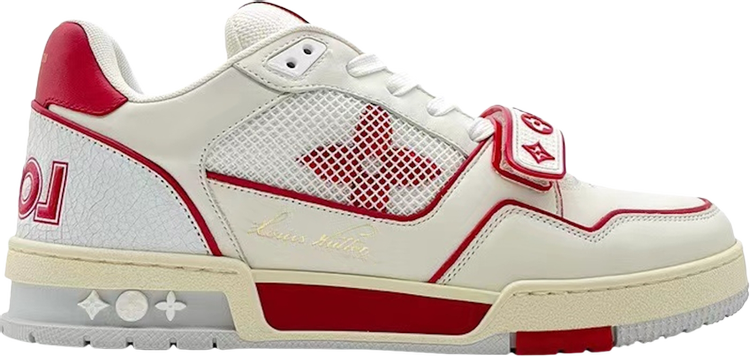 Buy Louis Vuitton Trainer Low 'White Red Mesh' - 1A98VL | GOAT