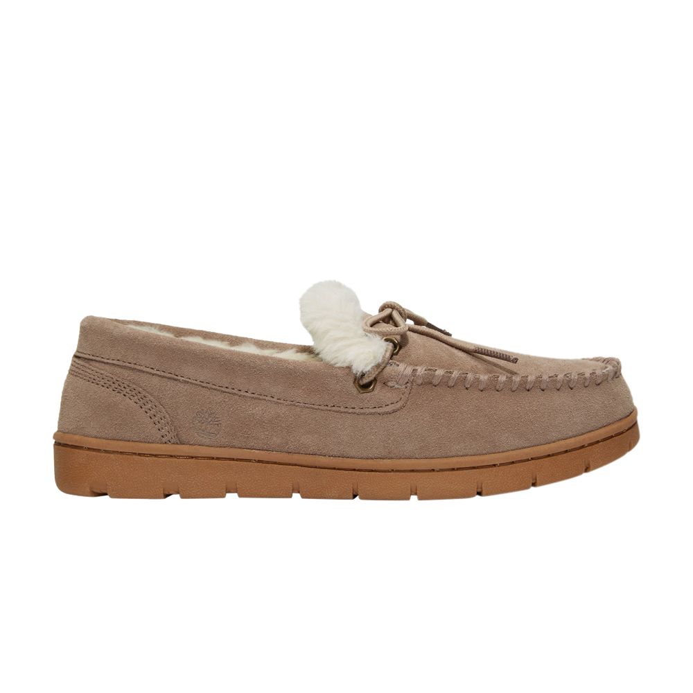 Pre-owned Timberland Wmns Moc Slipper Mount Zealand 'taupe Grey' | Cream | Women's Size 9 In White