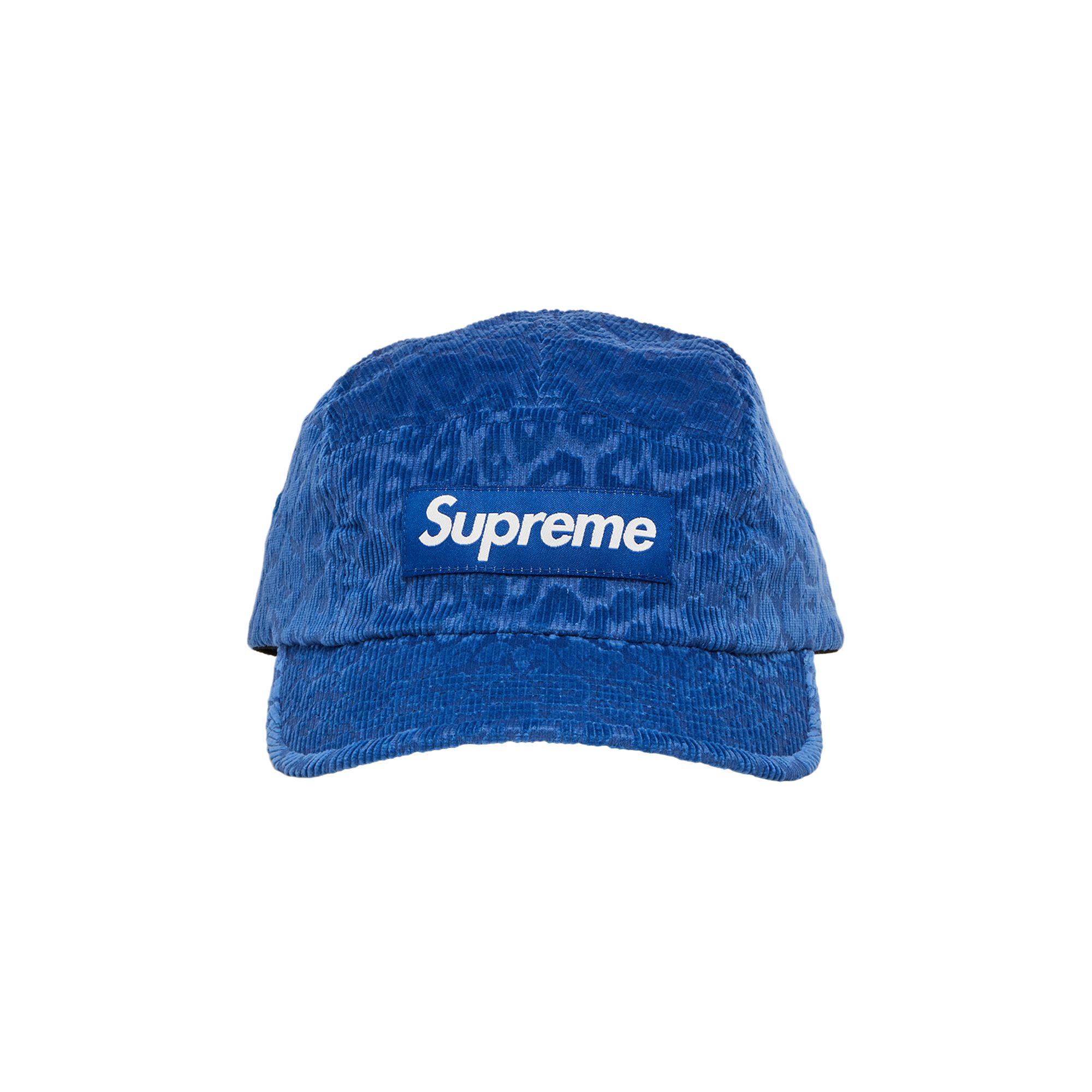 Supreme Leopard Corduroy Camp Cap 'Blue' | Men's Size Onesize