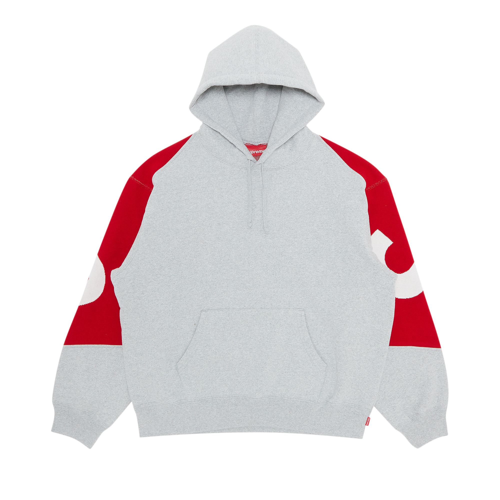 Supreme Big Logo Jacquard Hooded Sweatshirt 'Heather Grey' | Men's Size L