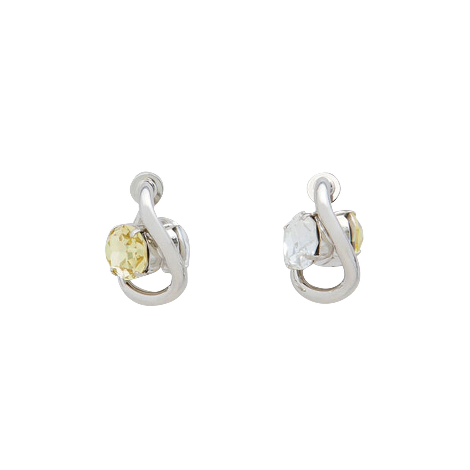 Click to view more detailed imagery on our partner's website Pre-owned Marni Oyster Earrings With Glass Stones 'celery/glass' In Multi-color