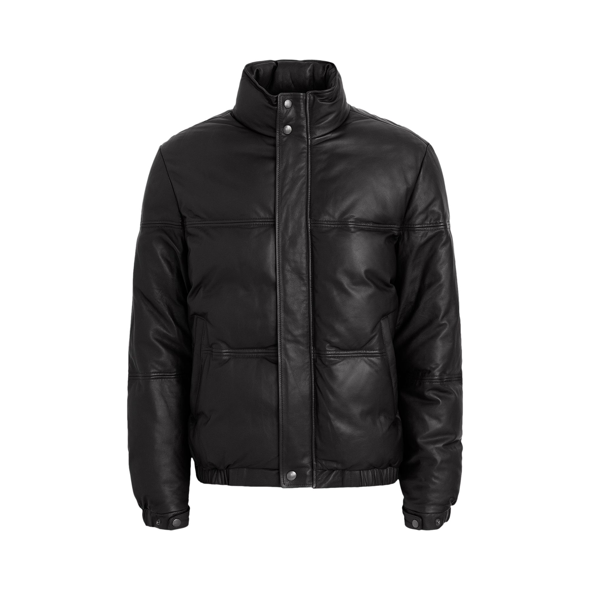 Pre-owned Aimé Leon Dore Leather Down Puffer Jacket 'jet Black' | Men's Size M