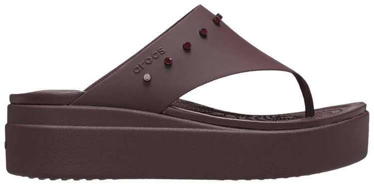 Crocs Wmns Brooklyn Studded Flip Dark Cherry