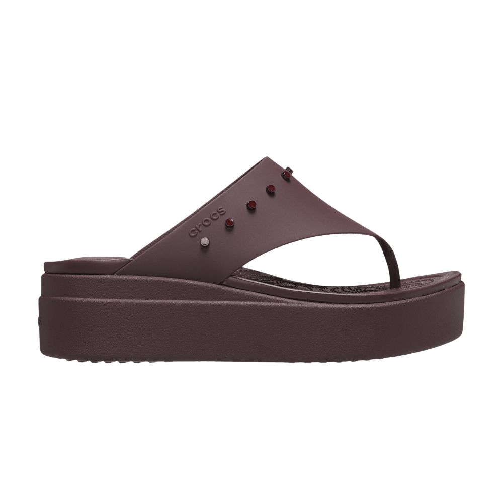 Crocs Wmns Brooklyn Studded Flip 'Dark Cherry' | Red | Women's Size 7