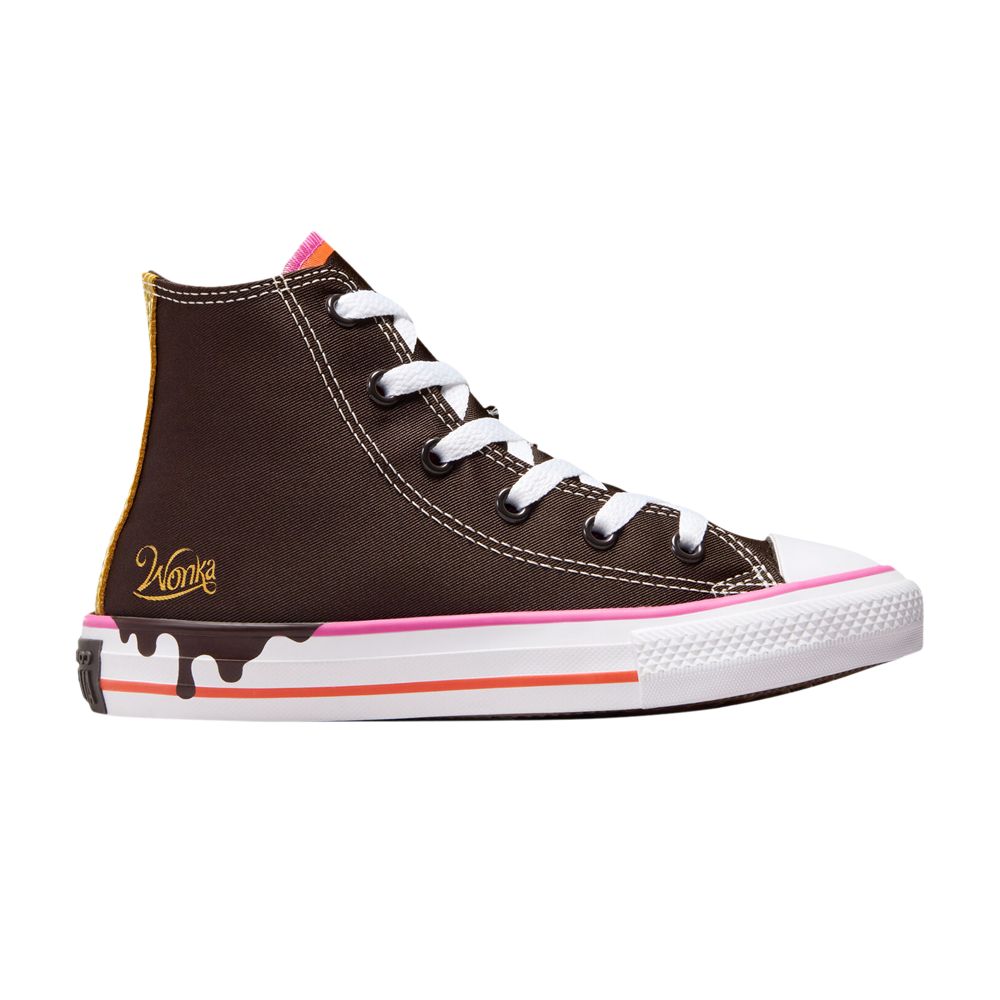 Pre-owned Converse Willy Wonka X Chuck Taylor All Star High Ps 'chocolate Drip' | Brown | Kid's Size 11