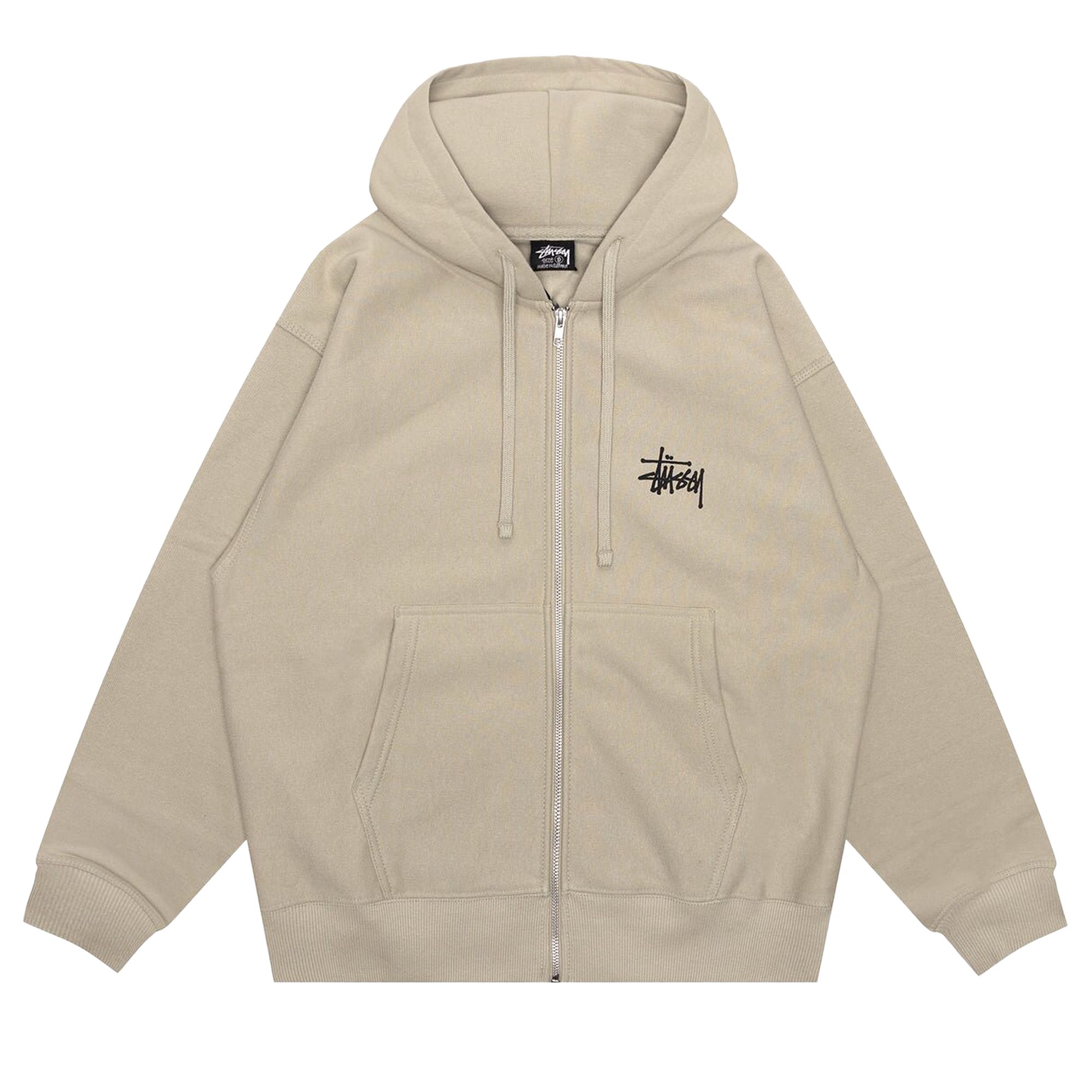 Pre-owned Stussy Basic Zip Hoodie 'khaki' In Green