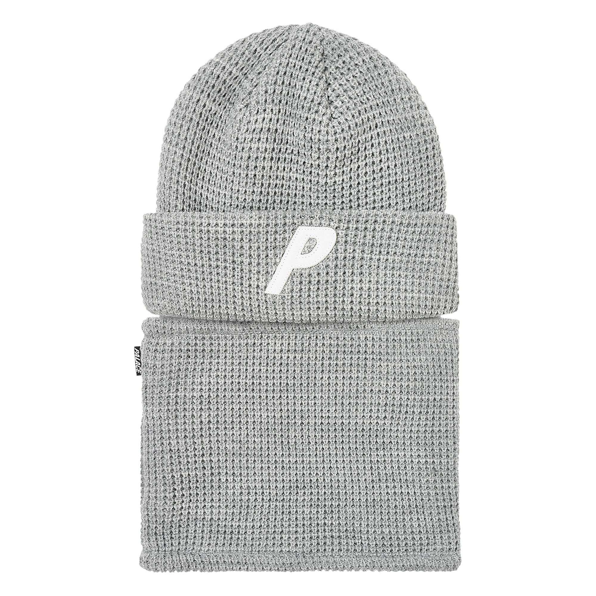 Pre-owned Palace Zip Off Facewarmer P Beanie 'grey Marl' | Men's Size Onesize In Gray