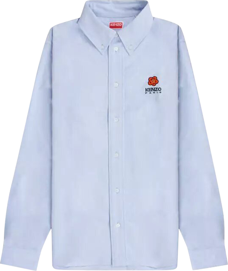 Buy Kenzo Boke Flower Logo Embroidered Buttoned Shirt 'Blue ...
