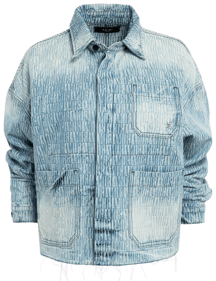Buy Amiri Denim Jacquard Workwear Jacket 'Light Indigo' AW23WDJ001 485 LIGH GOAT UK