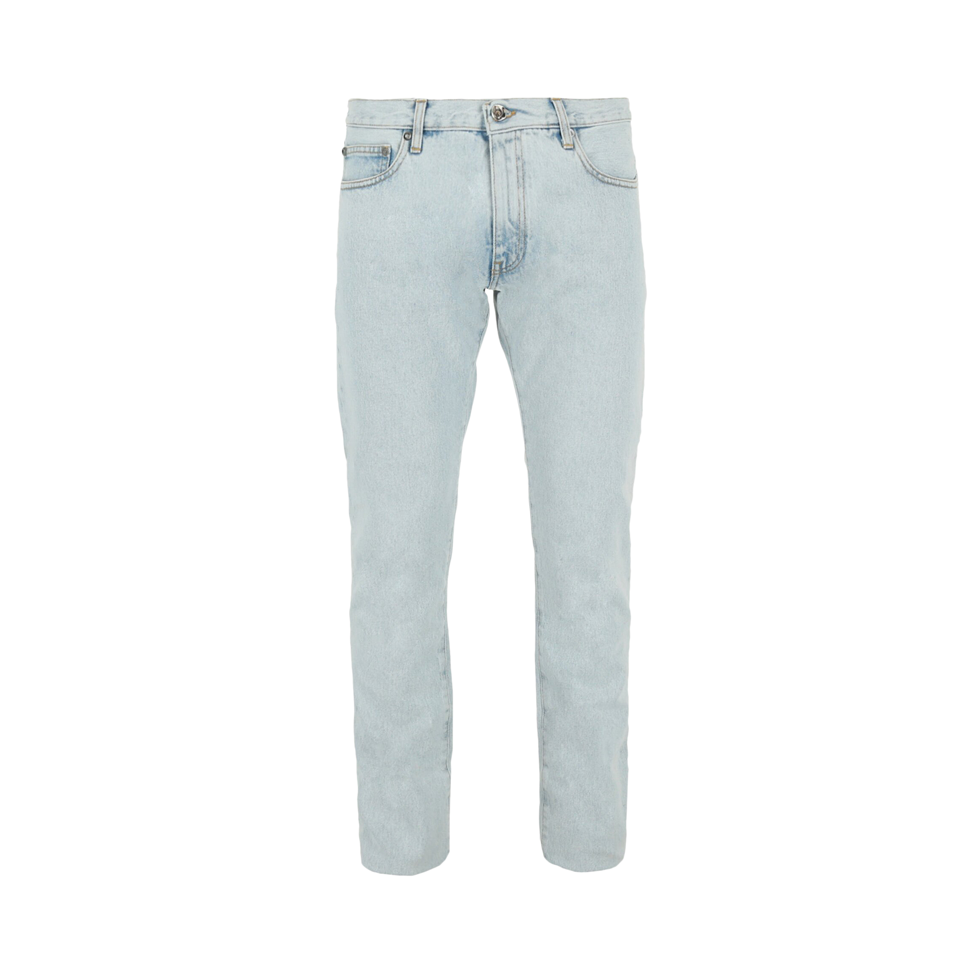 Pre-owned Off-white Diag Tab Slim Jeans 'bleach Blue'