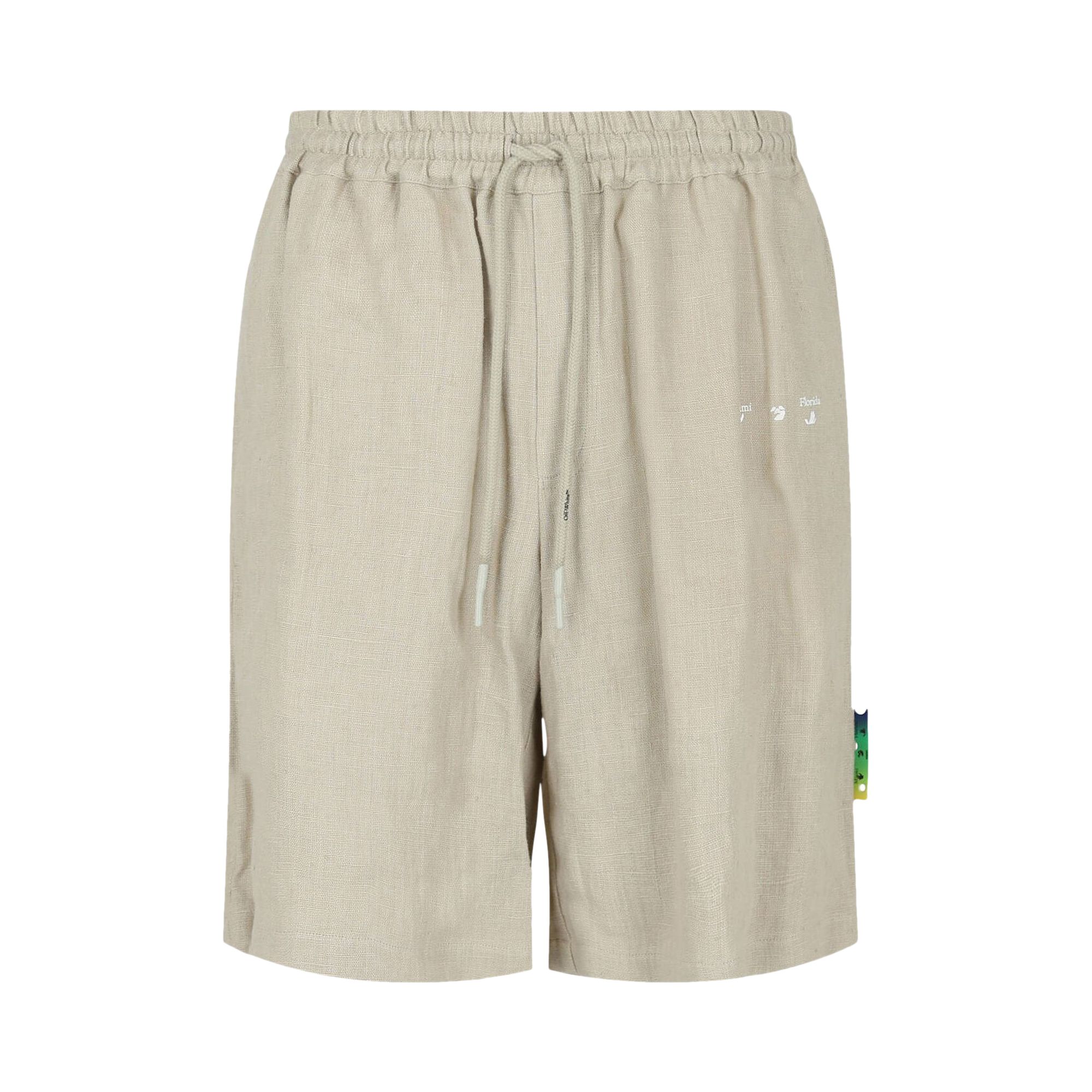 Off-White Embroidered Linen Shorts 'Beige' | Tan | Men's Size 48