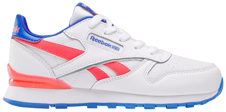 Reebok Classic Leather Step n Flash Little Kid White Neon Cherry