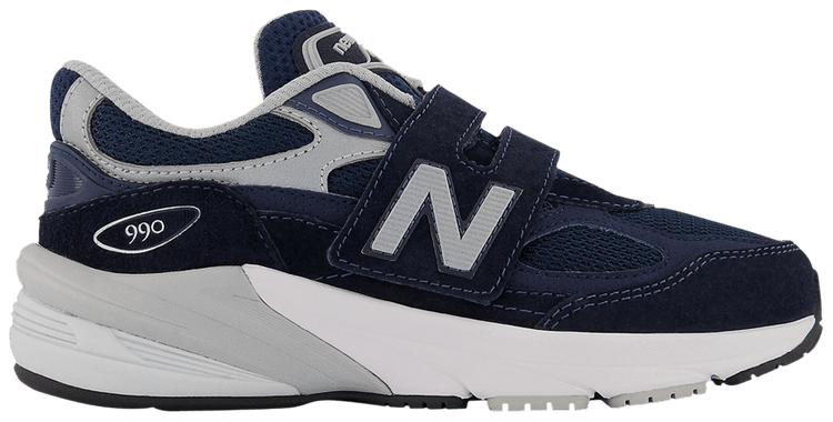 New Balance 990v6 Hook  Loop Little Kid X Wide Navy
