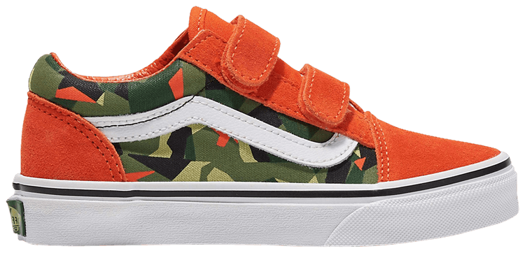 Vans Slip On V Kids Geo Camo Orange