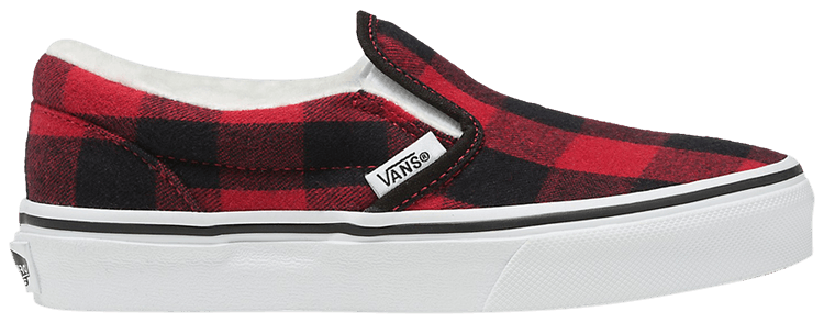 Red plaid slip on 2025 vans