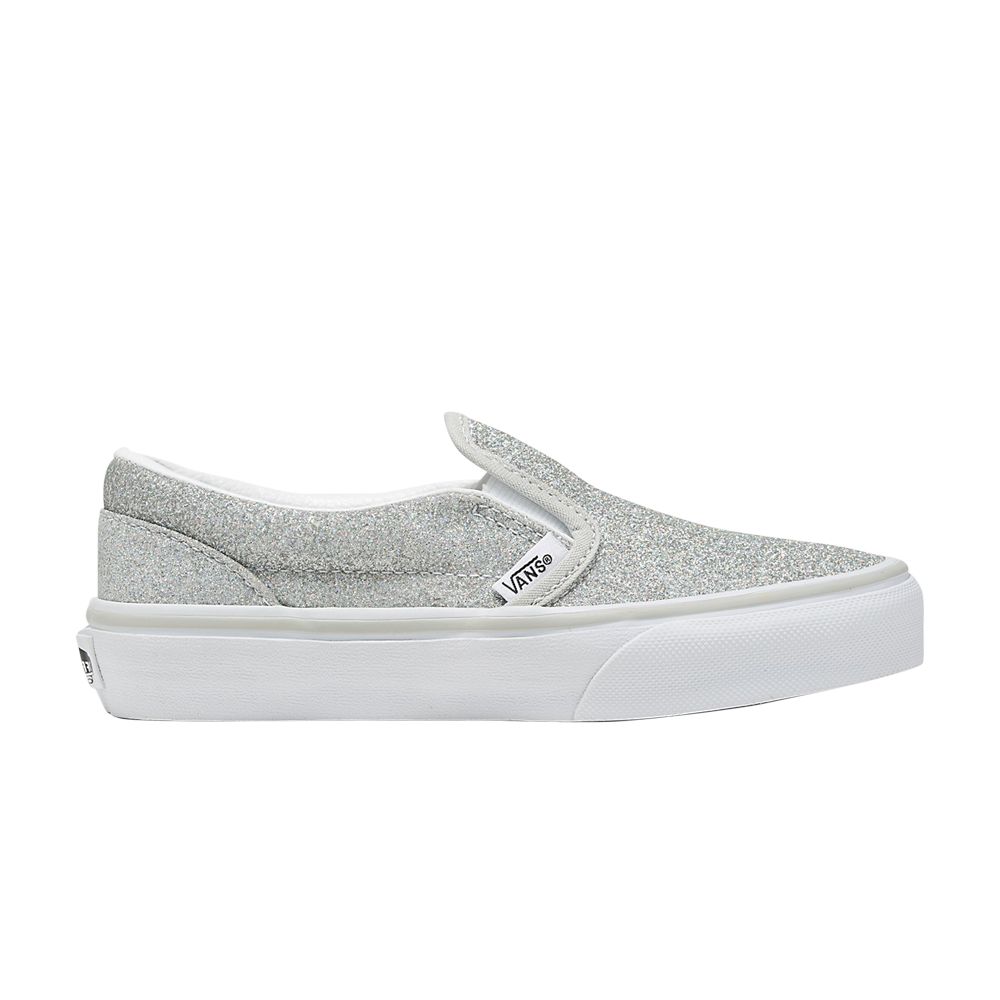Pre-owned Vans Classic Slip-on V Kids 'glitter - Silver' | Kid's Size 3