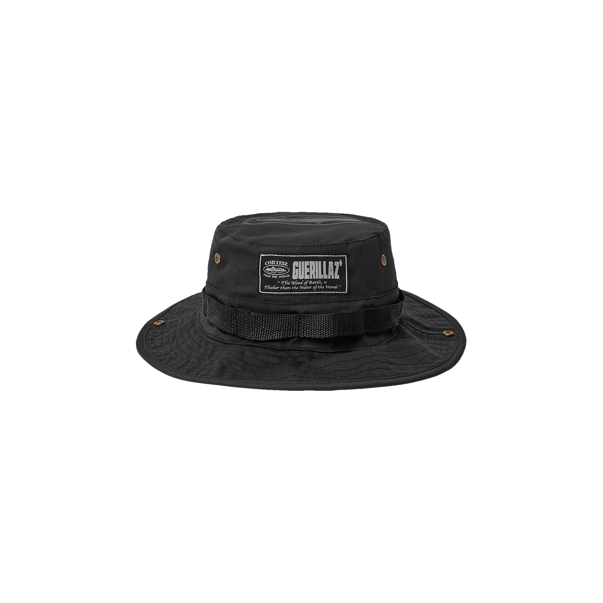 Pre-owned Corteiz Guerillaz* Bucket Hat 'triple Black'