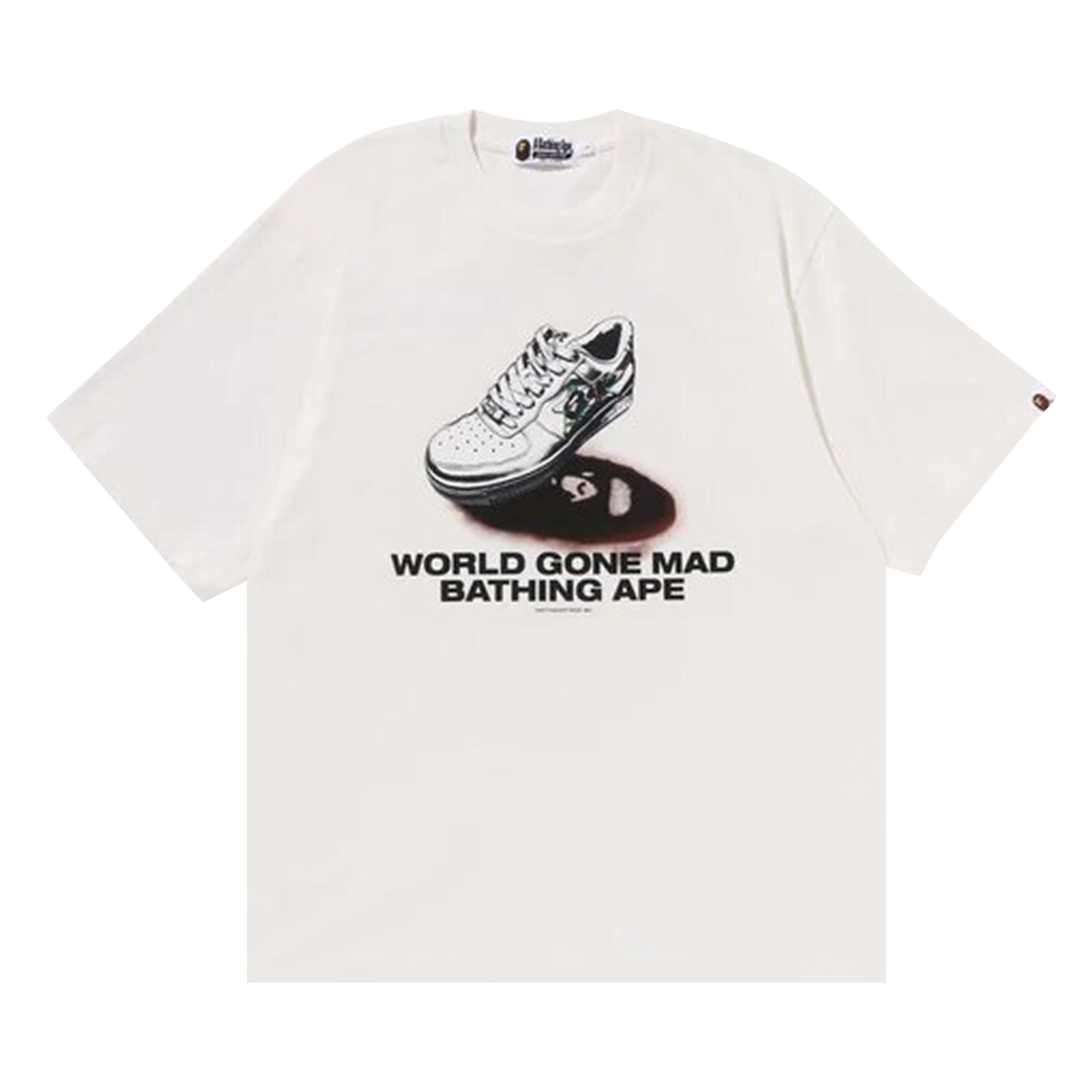 Pre-owned Bape Shoes Graphic Tee 'ivory' In White