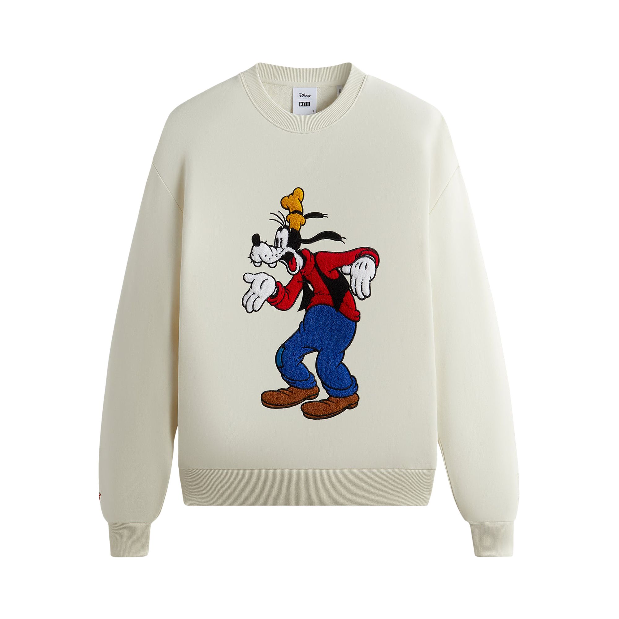 Pre-owned Kith For Mickey & Friends Astonished Goofy Vintage Crewneck 'sandrift' In Cream