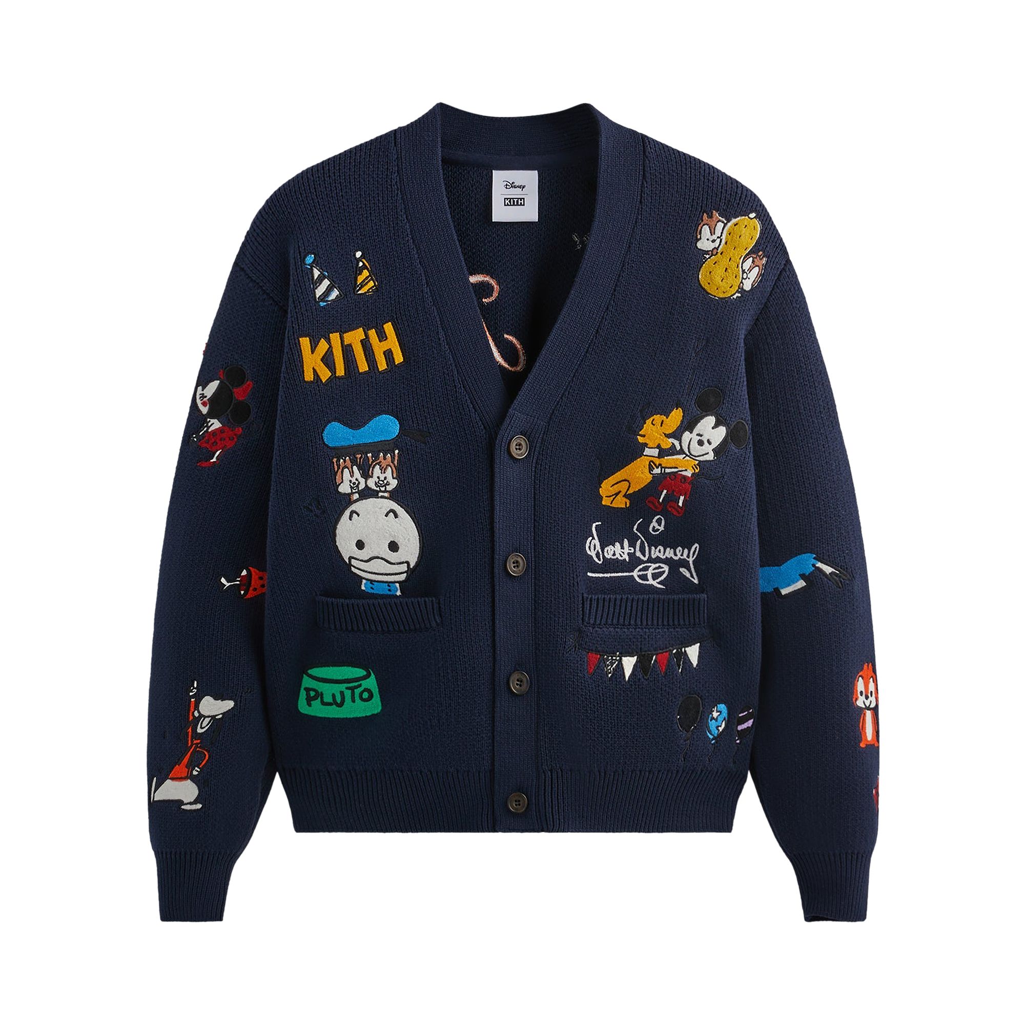 Kith For Mickey & Friends Chunky Yarn Cardigan 'Nocturnal' | Blue | Men's Size L