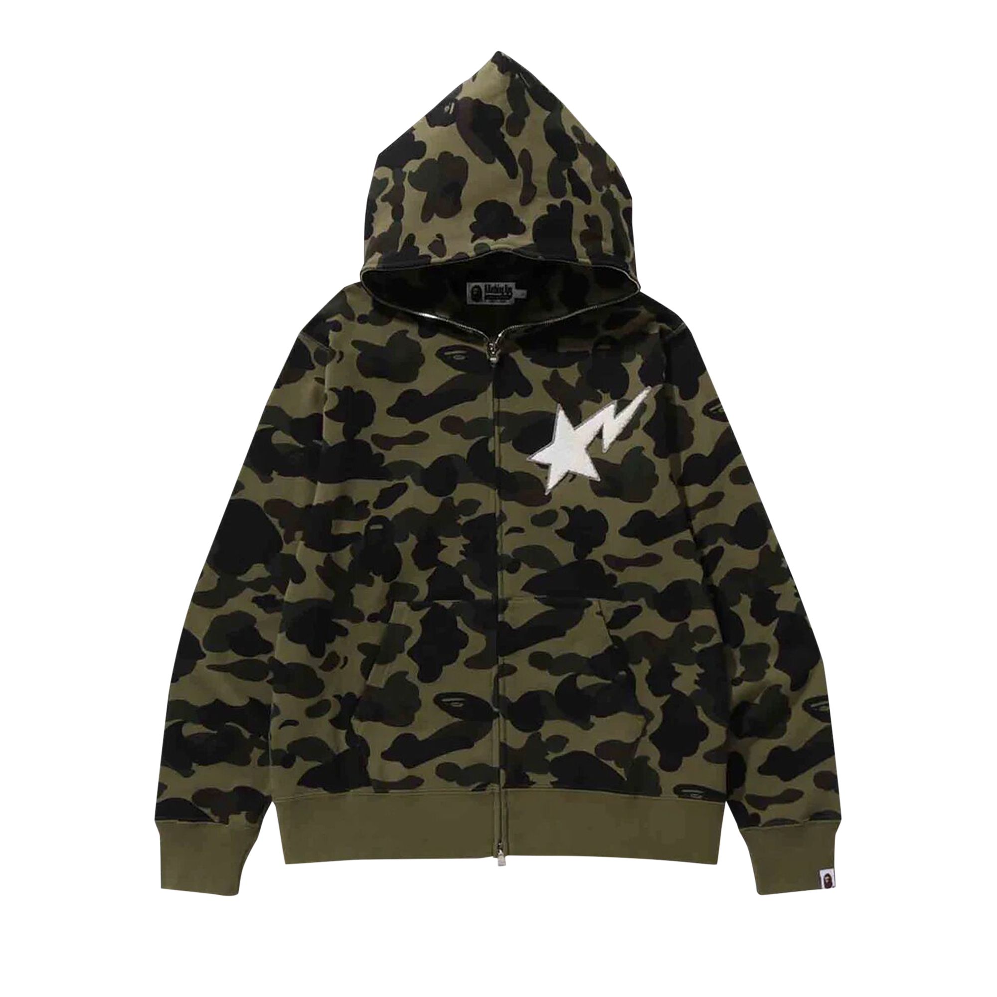 BAPE 1st Camo Full Zip Hoodie 'Green' | Men's Size XL