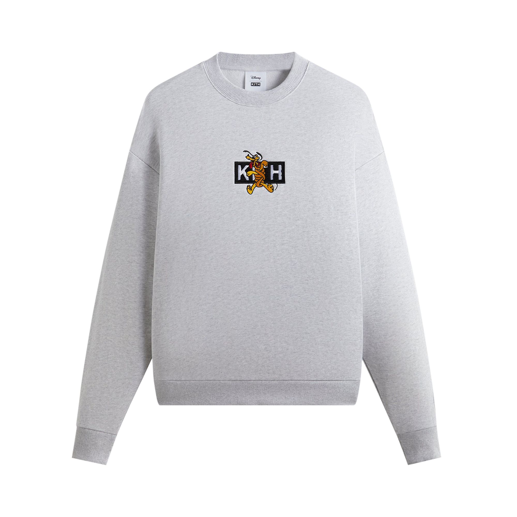 Kith For Mickey & Friends Cyber Monday Pluto Classic Logo Crewneck 'Light Heather Grey' | Men's Size L