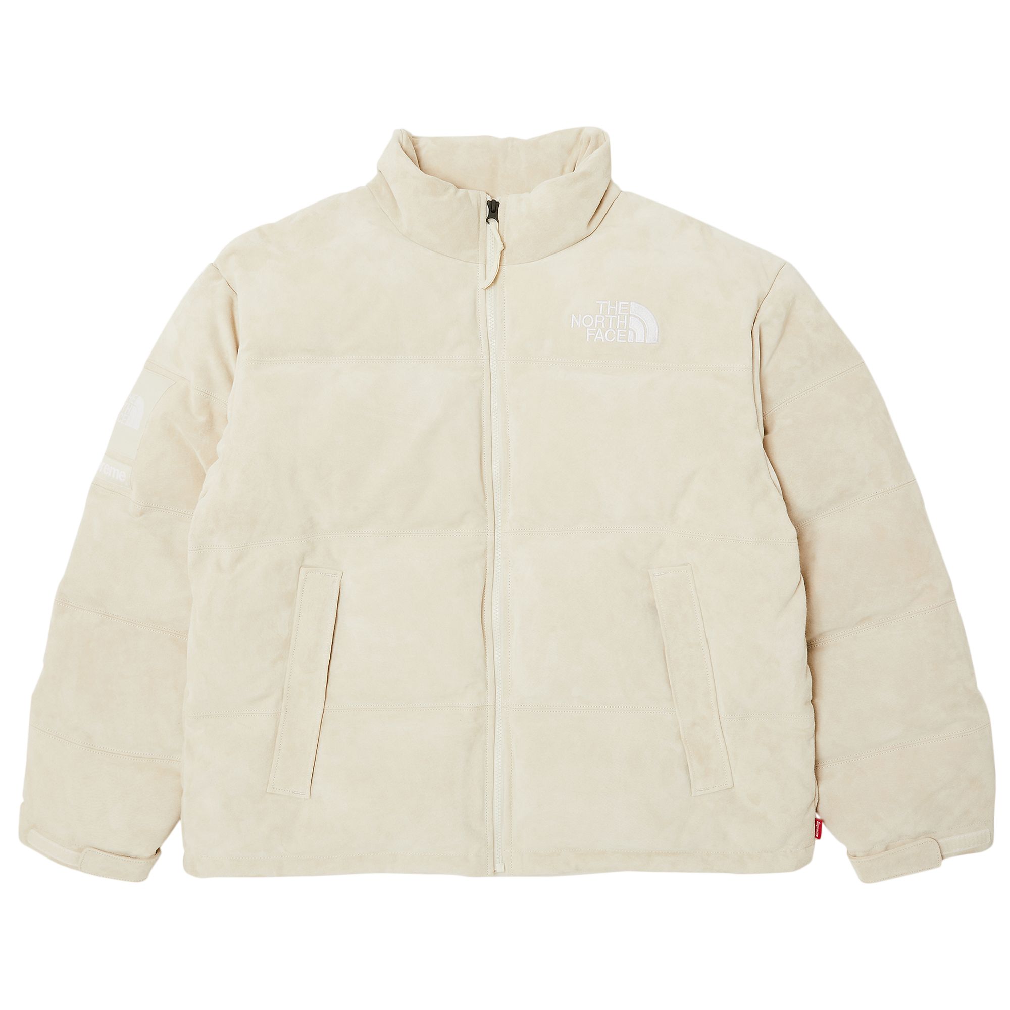 Supreme x The North Face Suede Nuptse Jacket 'Stone' | Cream | Men's Size XL