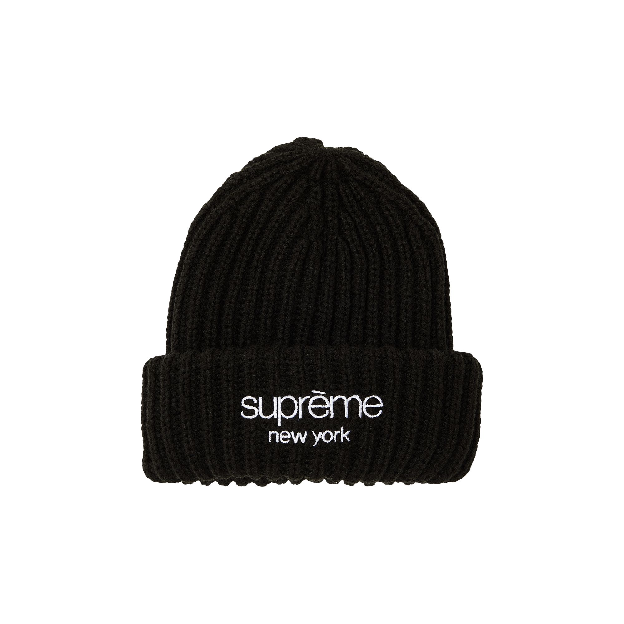 Supreme Classic Logo Chunky Ribbed Beanie 'Black' | Men's Size Onesize