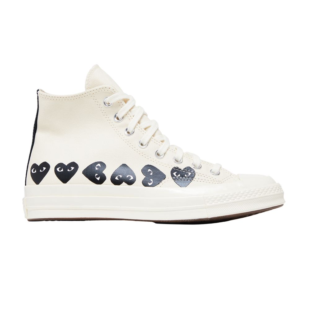 Converse Comme des Garçons PLAY x Chuck 70 High 'Multi Heart - Milk Black' | Cream | Men's Size 5