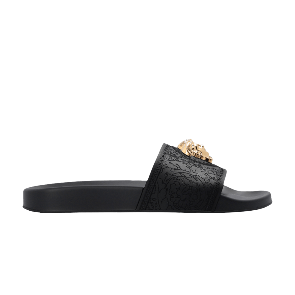 Versace slides black and gold discount