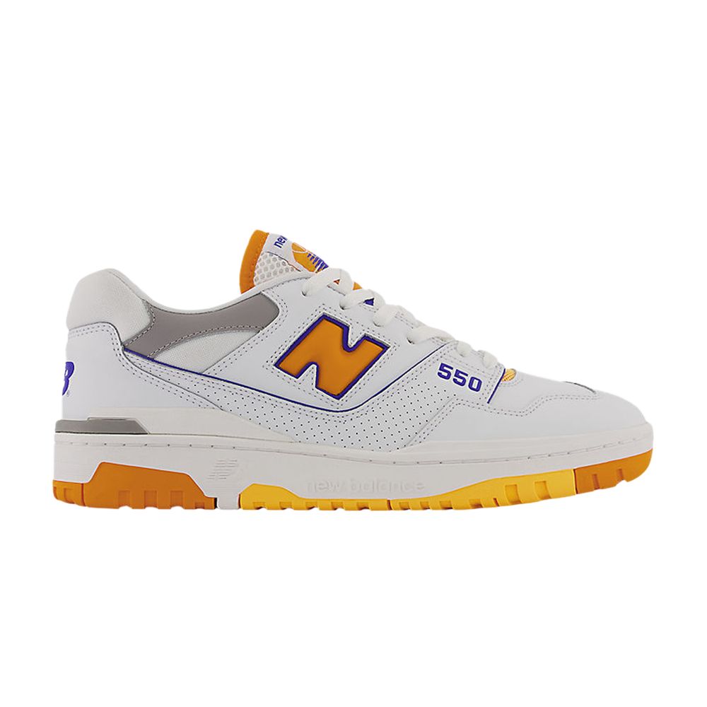 New Balance 550 2E Wide 'Lakers Pack - Vibrant Orange' | White | Men's Size 9 - BB550WTO-2E