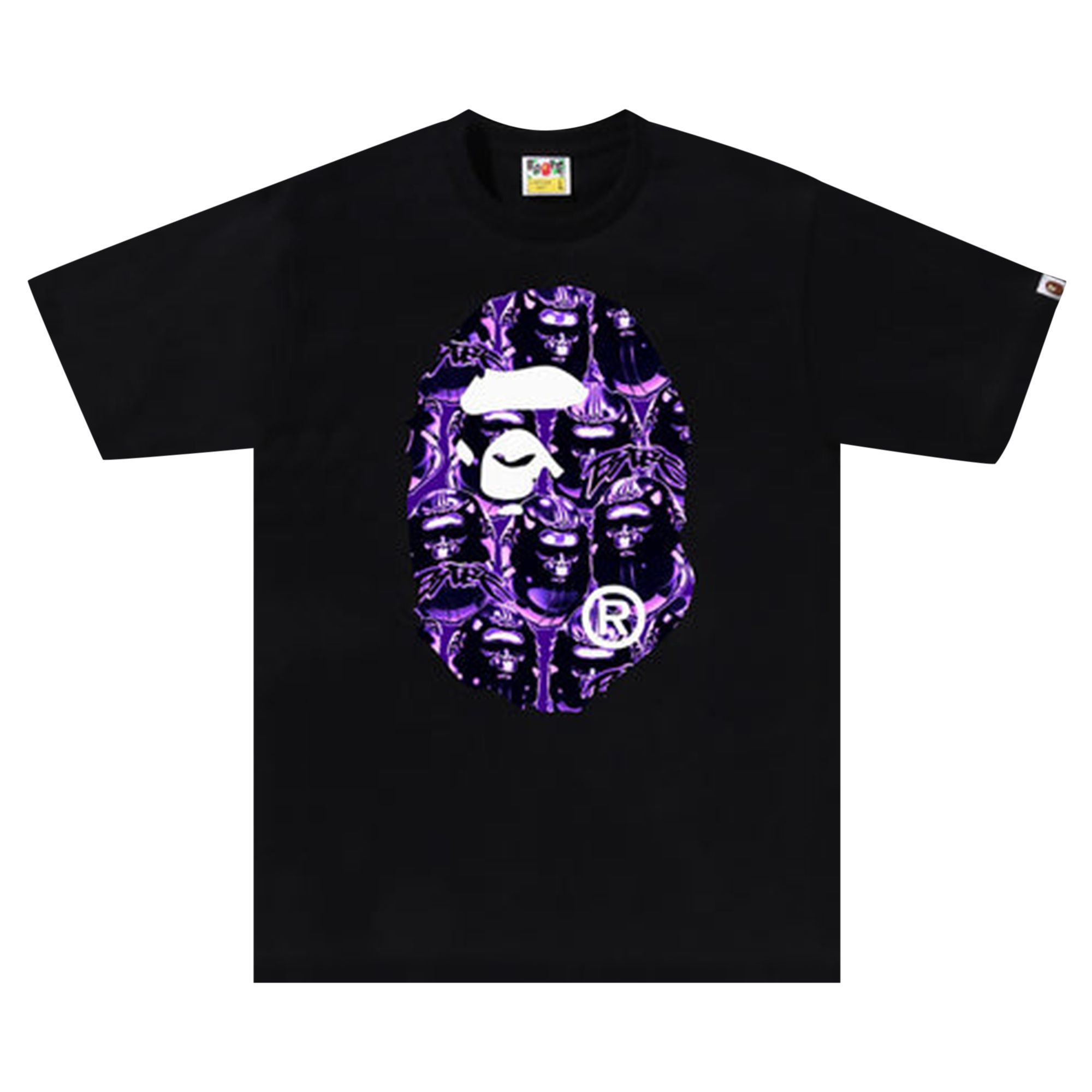 BAPE Ape Head Graffiti Big Ape Head Tee 'Black/Purple' | Men's Size XL